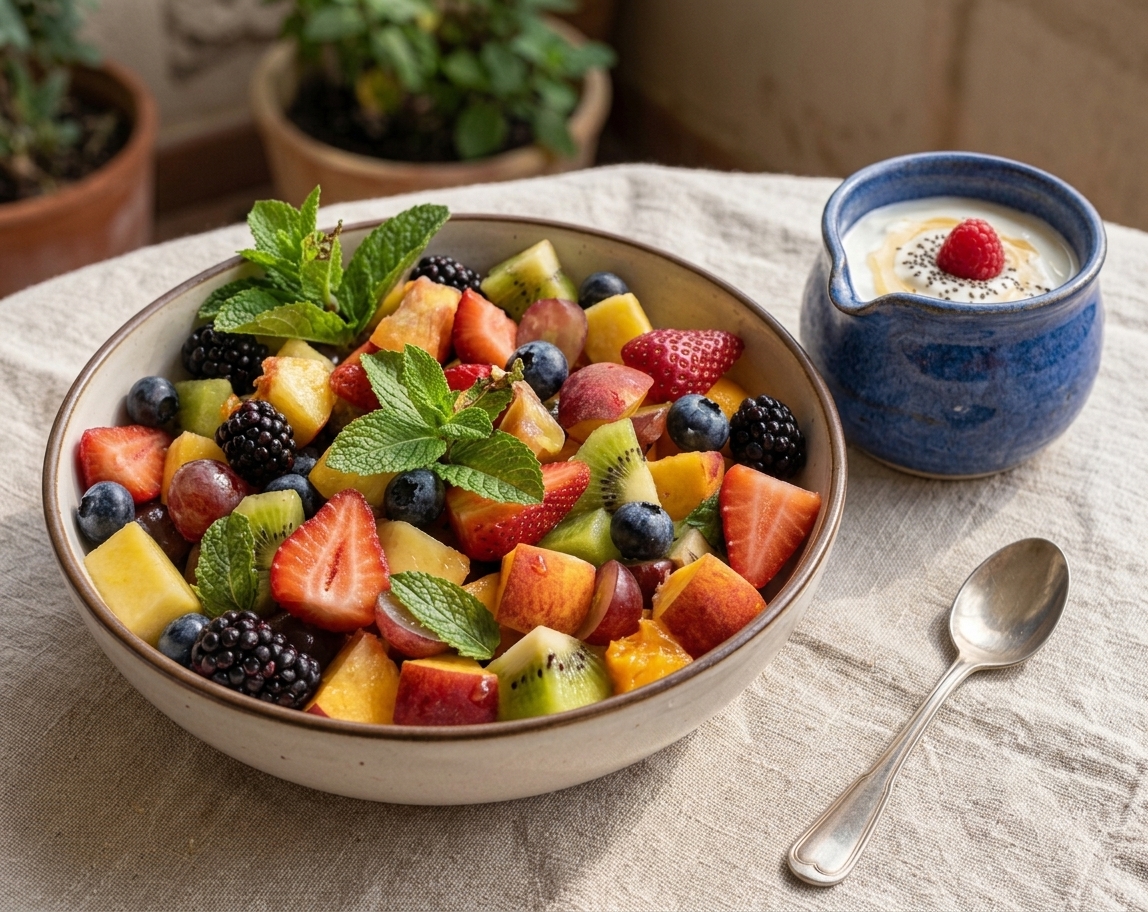 Fruitsalade met bessen