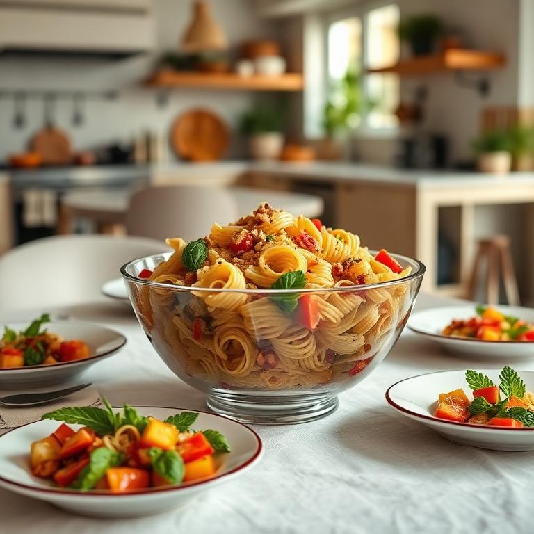 Gezinssalade op tafel